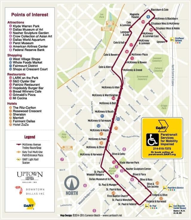 ダラス トロリーステーションマップ